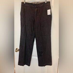 Denim & Co Black Jeans High Rise Wide Leg Size 10P NWT